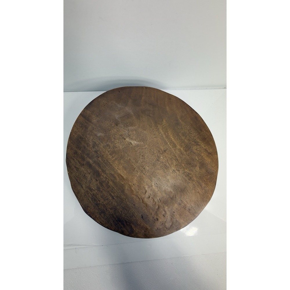 Pottery Barn Chateau Acacia Wood Charger Plates Set 2 Round Brown 13"